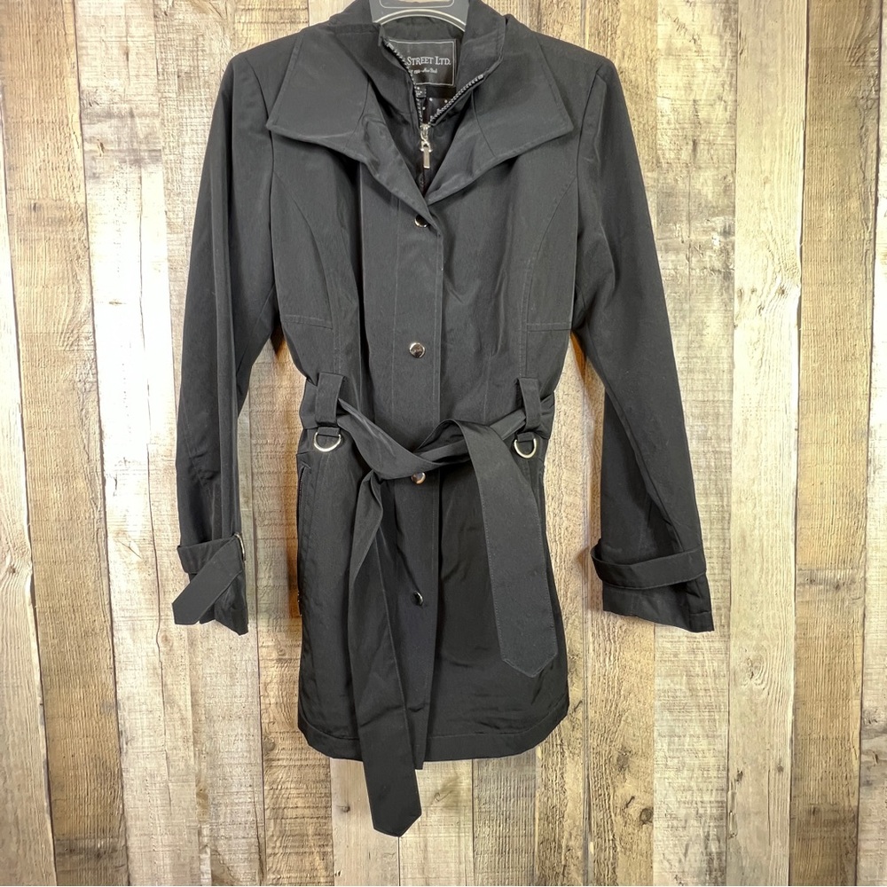 Fleet Street LTD Petite Small Black Jacket(Rain) w/ Dual Closure System